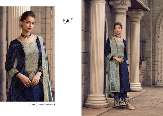 Ora By Esta Silk Velvet Designer Printed Salwar Suits Wholesale Price In Surat